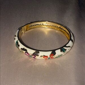 Elegant Gold and Multicolor Enamel Jiu Long Xing Bracelet